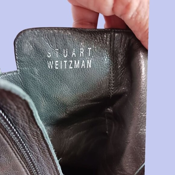 Stuart Weitzman  Leather Mid-Calf Heeled Boots Leather Size 7 - Picture 7 of 15